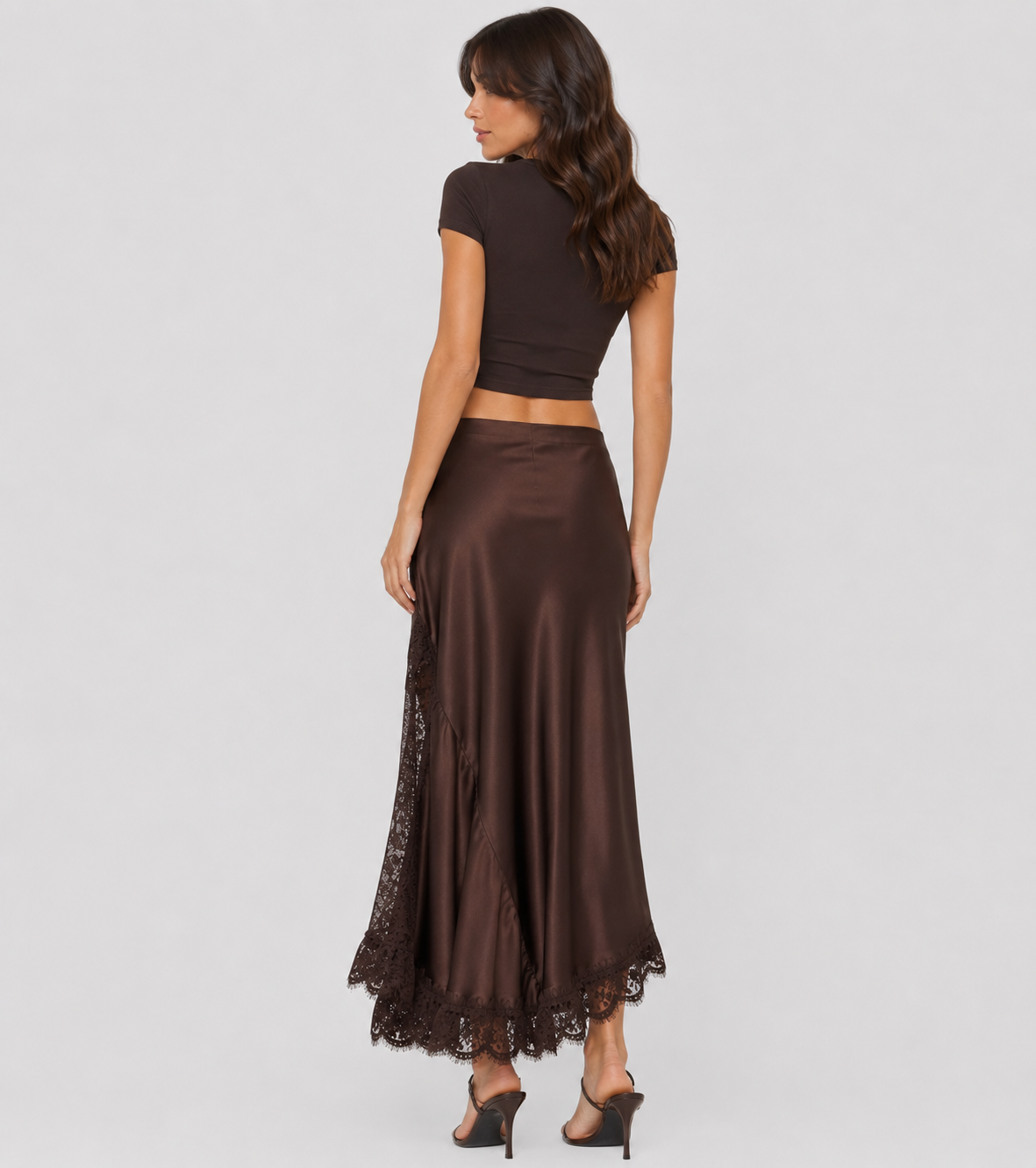 Long Skirt with Satin Lace