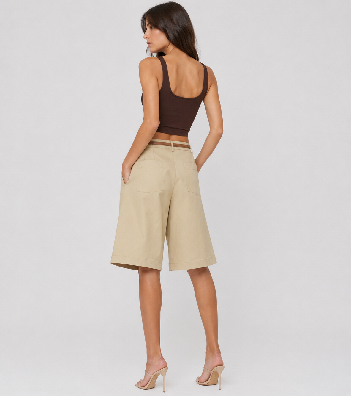 Wide-Leg Bermuda Shorts