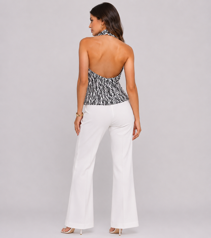 Μαύρη Εφαρμοστή Μπλούζα Animal Print