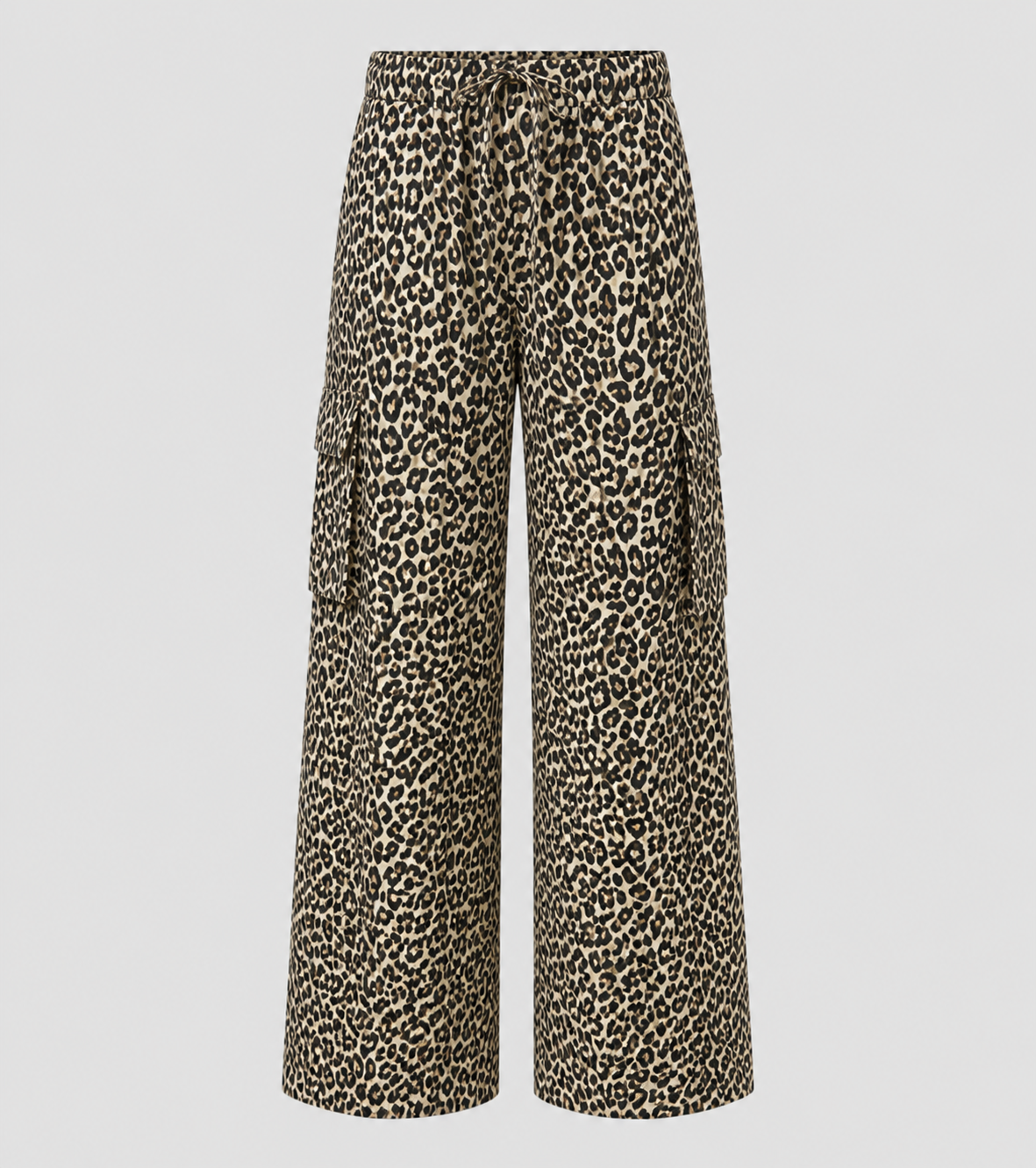Μαύρο Cargo Παντελόνι Με Animal Print