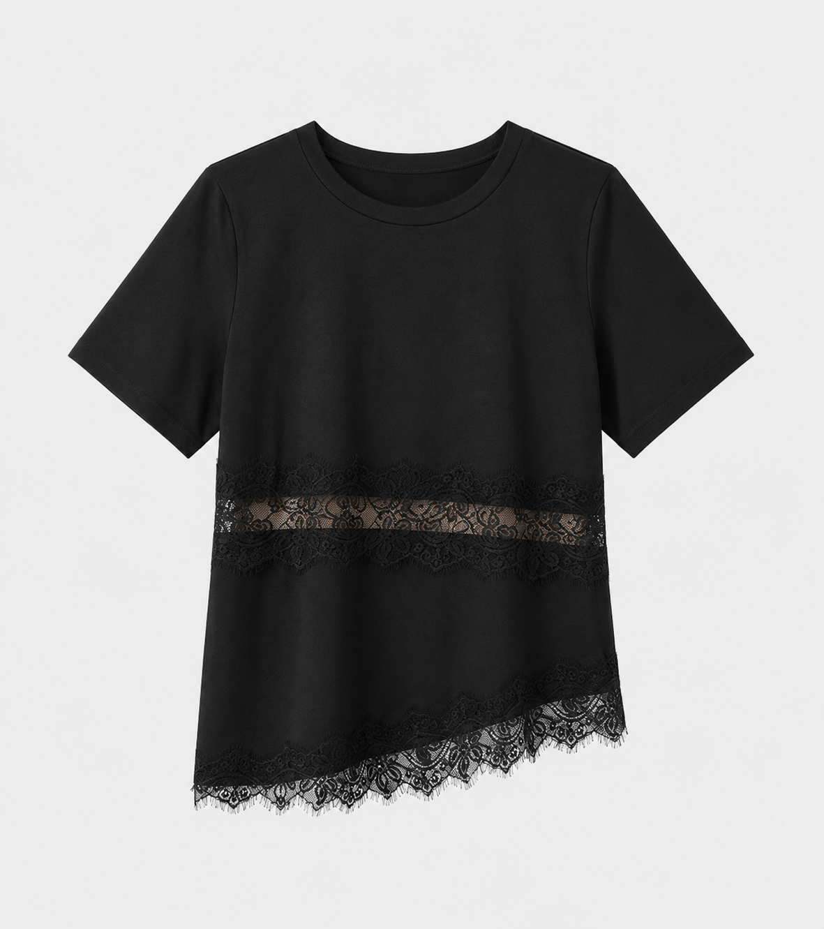 Μαύρο Casual Κομψό T-shirt