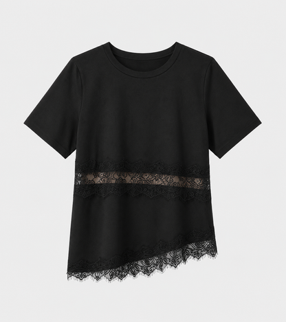 Μαύρο Casual Κομψό T-shirt