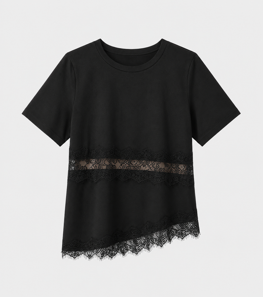 Μαύρο Casual Κομψό T-shirt