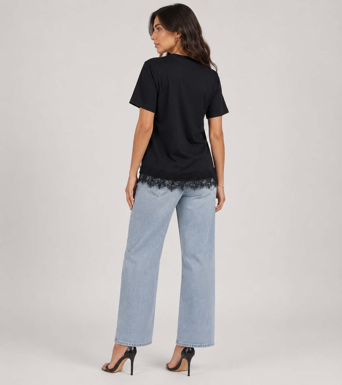 Μαύρο Casual Κομψό T-shirt