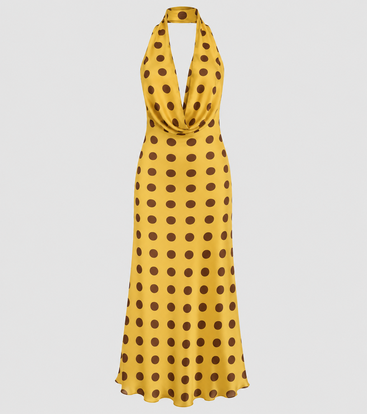 Halter Polka Dot Maxi Dress