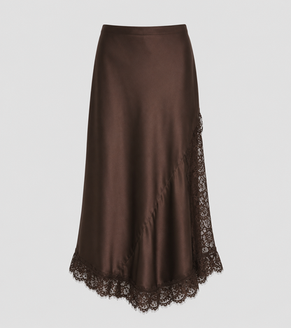 Long Skirt with Satin Lace
