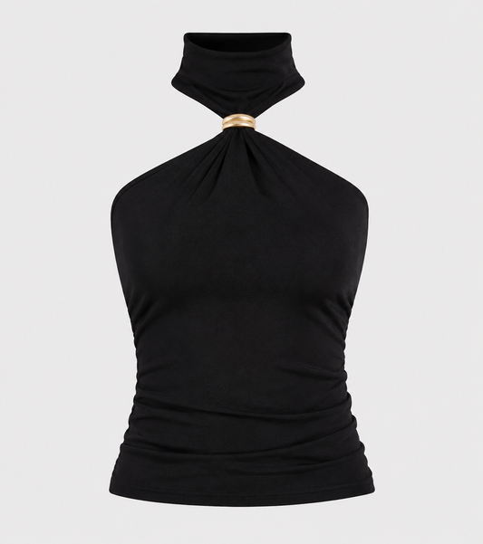 Μαύρο Slim Fit Crop Top