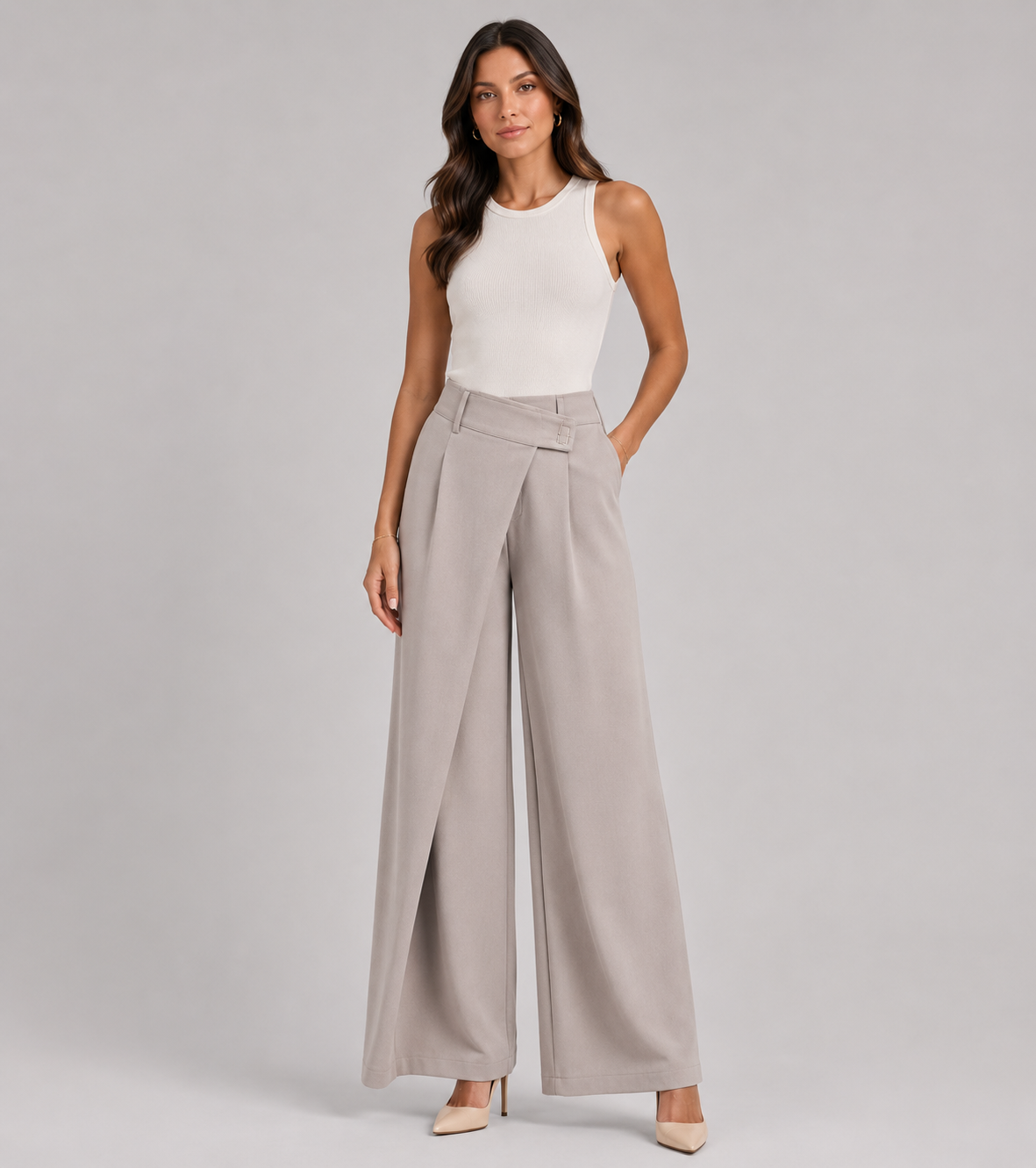 Trousers with An Asymmetrical Cut