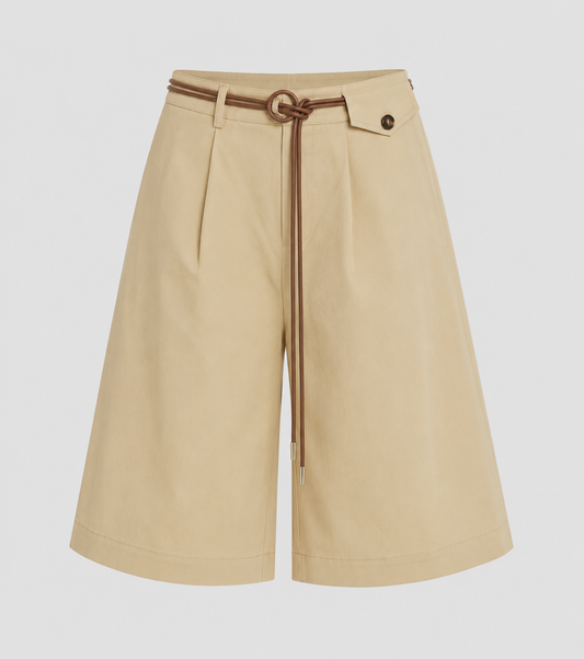 Wide-Leg Bermuda Shorts