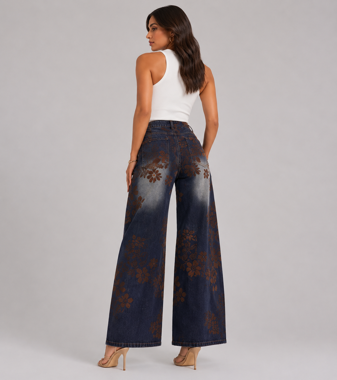 Wide Leg Denim Pants